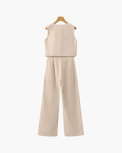 Women's Lightweight Linen Two-Piece Outfit for Summer