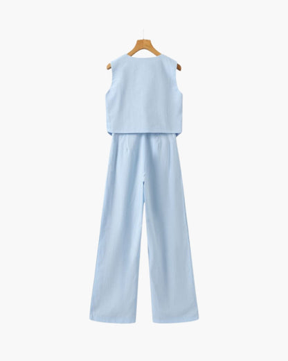 Women's Lightweight Linen Two-Piece Outfit for Summer