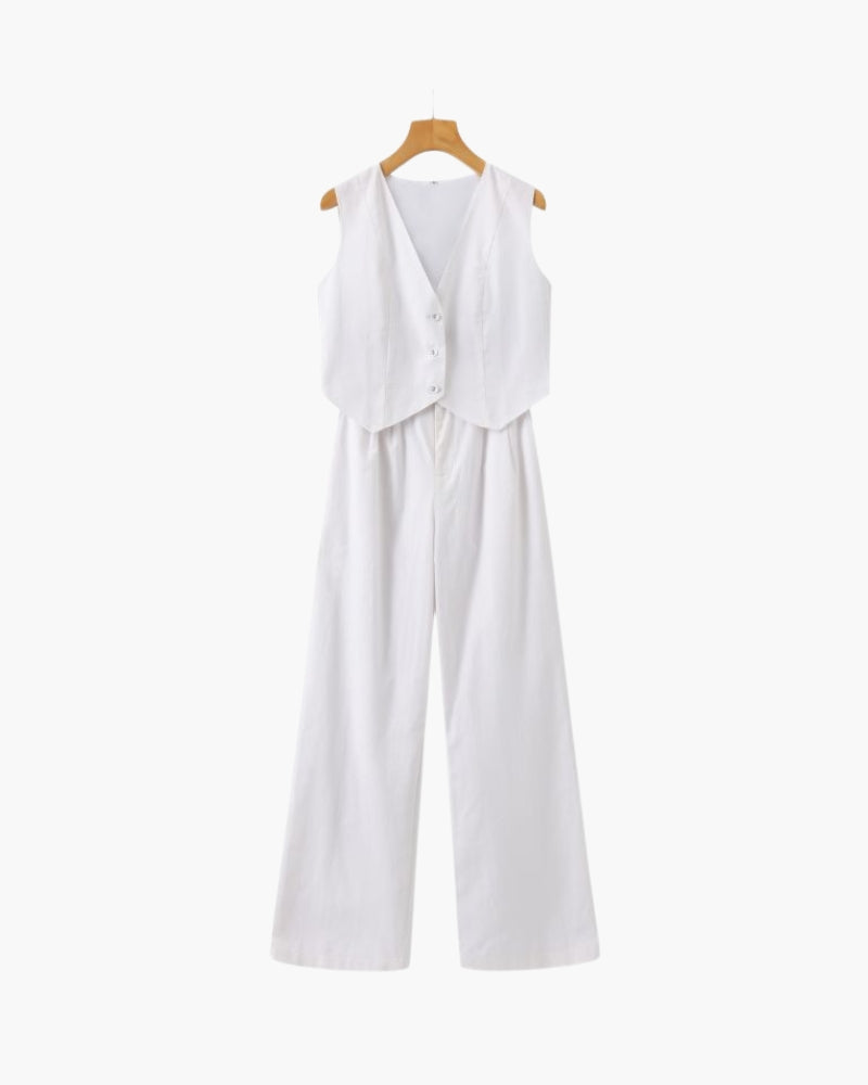 Women's Lightweight Linen Two-Piece Outfit for Summer