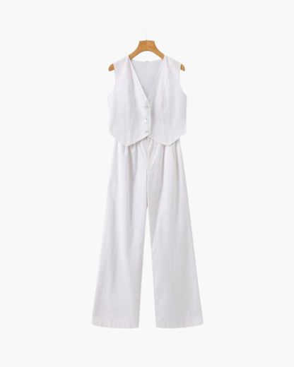 Women's Lightweight Linen Two-Piece Outfit for Summer