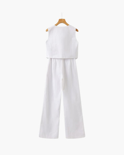 Women's Lightweight Linen Two-Piece Outfit for Summer