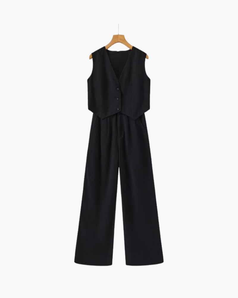 Women's Lightweight Linen Two-Piece Outfit for Summer