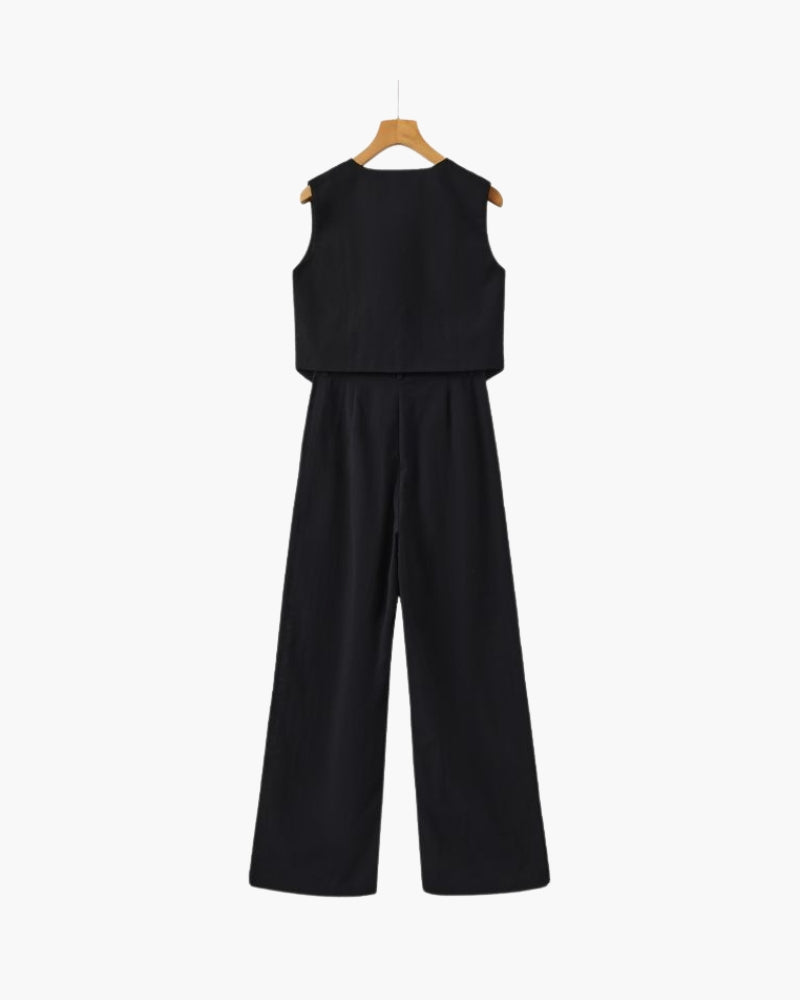 Women's Lightweight Linen Two-Piece Outfit for Summer
