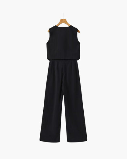 Women's Lightweight Linen Two-Piece Outfit for Summer