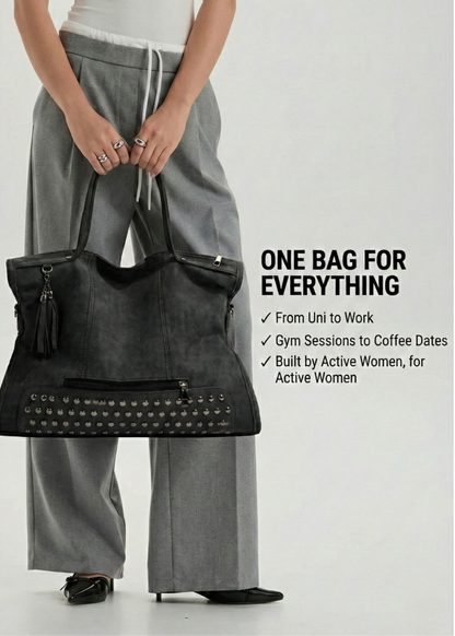 Spacious Black Professional Tote Bag for Office and Business Essentials