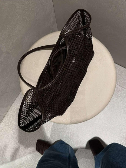 Lightweight Mesh Shoulder Tote Bag - Modern and Stylish Everyday Accessory