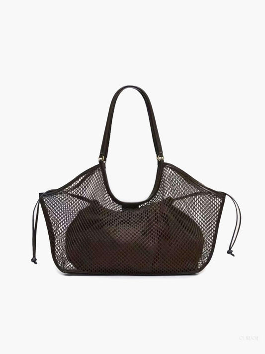 Lightweight Mesh Shoulder Tote Bag - Modern and Stylish Everyday Accessory