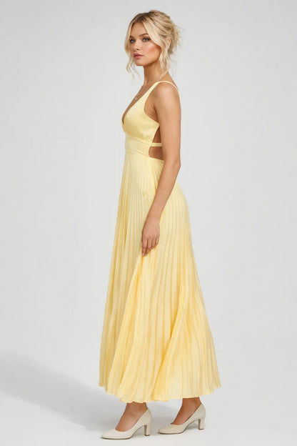 Elegant Midi Dress for Women | Comfortable Summer Dress with Pleats
