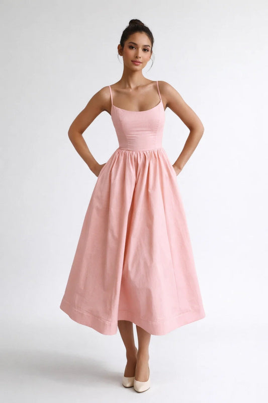 Midi Dress for Women | Trendy & Comfortable | With Pleats | Summer