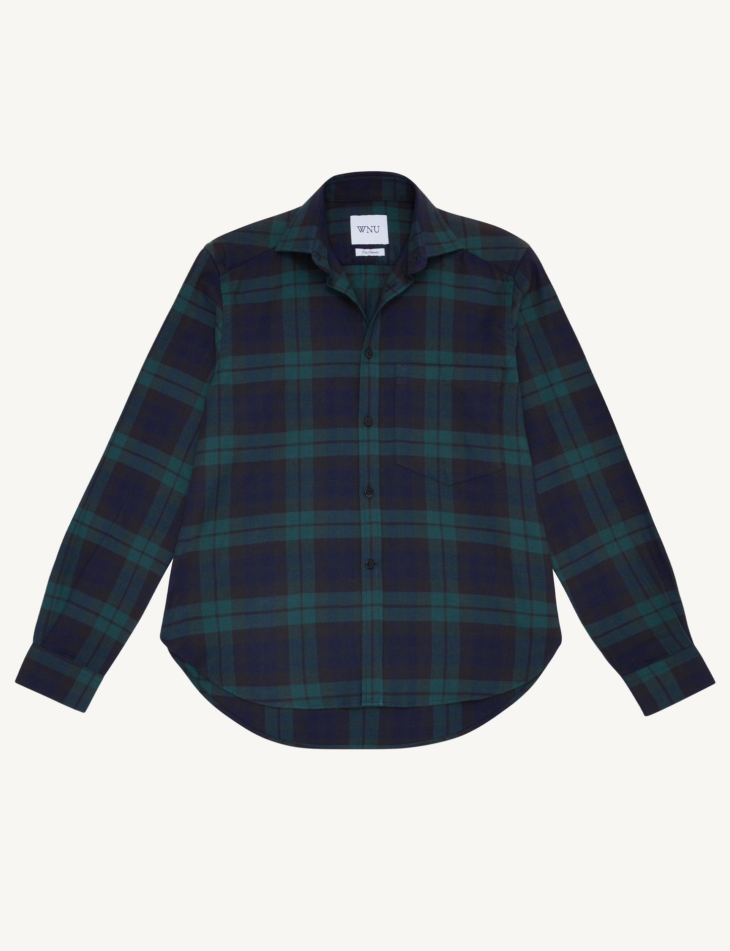 Women's Classic Fit Green Plaid Shirt - Soft Brushed Cotton and Merino Wool Blend