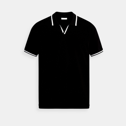 Men's Slim Fit Polo Shirt with Contrast Design - Trendy Casual Attire