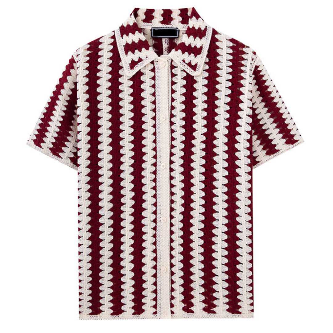 Men's Knitted Button-Up Shirt - Bora Bora Style
