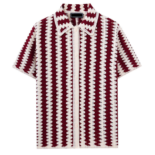 Men's Knitted Button-Up Shirt - Bora Bora Style