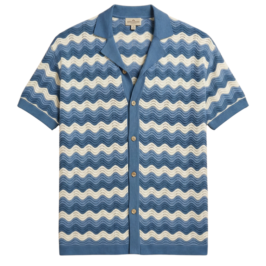 Men's Knitted Button-Up Shirt - Mykonos Style