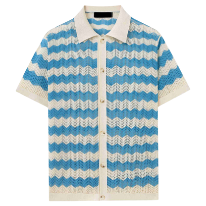 Stylish Knitted Button-Up Shirt for Women - Versatile Casual Top