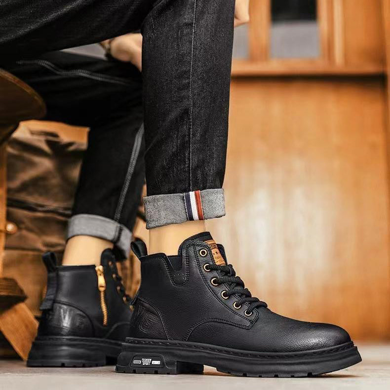 Men's Comfortable Orthopedic Leather Boots - Durable, Anti-Slip Design for All-Day Support