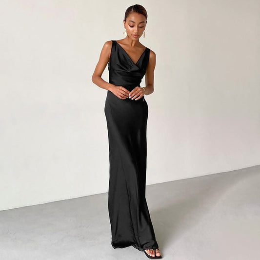 Kailey | Maxi Dress with Draped Neckline