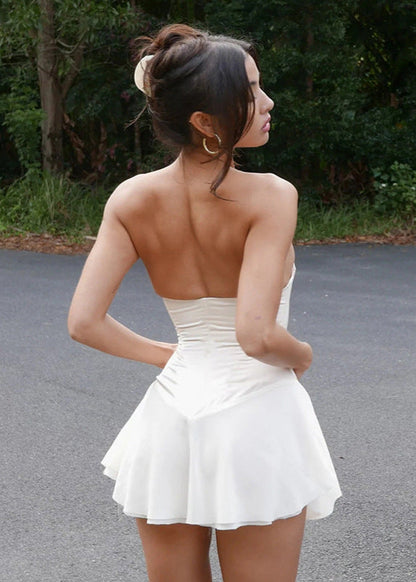 Natasha | Strapless Corset Dress Beige