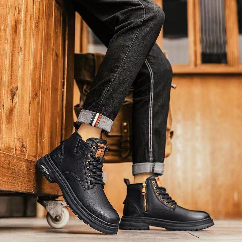 Men's Comfortable Orthopedic Leather Boots - Durable, Anti-Slip Design for All-Day Support