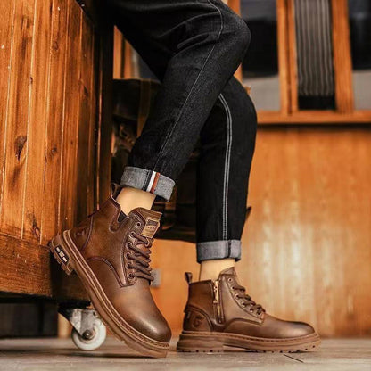 Men's Comfortable Orthopedic Leather Boots - Durable, Anti-Slip Design for All-Day Support