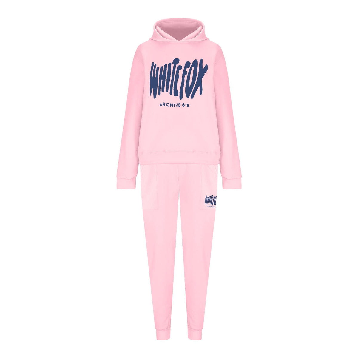 Trendy Long Sleeve Hoodie and Sweatpants Set with Foam Print