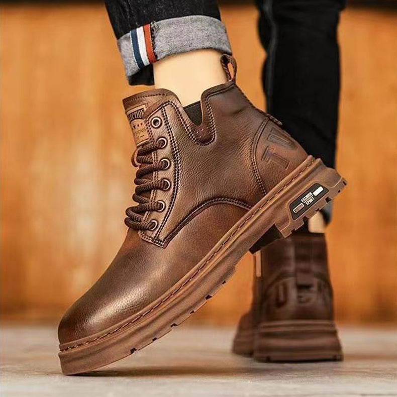 Men's Comfortable Orthopedic Leather Boots - Durable, Anti-Slip Design for All-Day Support