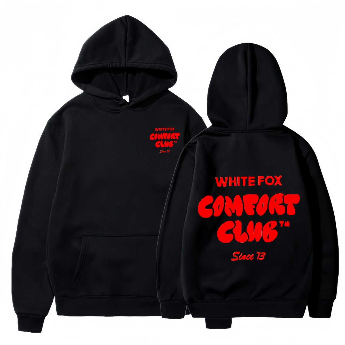 Women's and Men's Casual Hooded Sweatshirt with Devil Fox Design