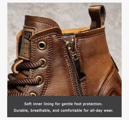Men's Comfortable Orthopedic Leather Boots - Durable, Anti-Slip Design for All-Day Support