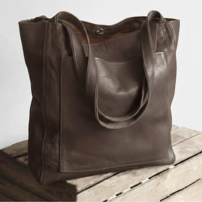 Davida | Leather Bag with External Pocket