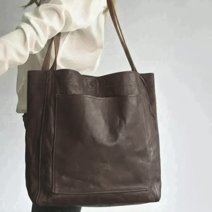 Davida | Leather Bag with External Pocket
