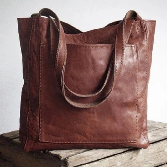 Davida | Leather Bag with External Pocket