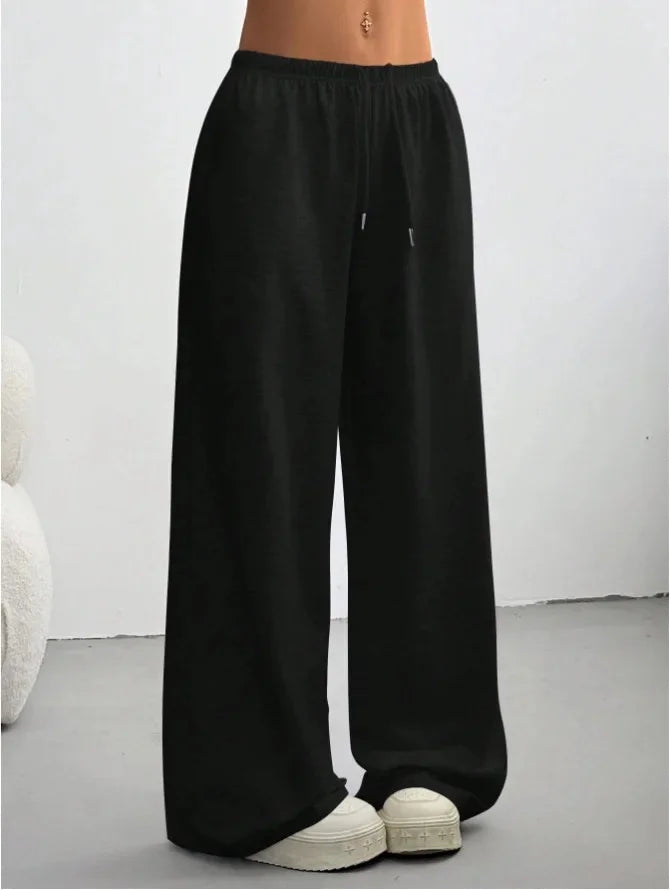 Wide Leg Women's Jogger Pants - Casual Comfort Trousers for Everyday Wear