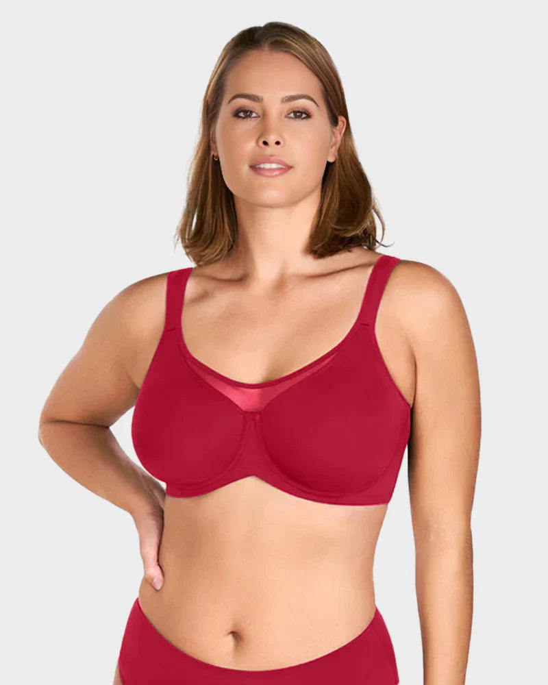 Comfortable Plus Size Full Coverage Cooling Minimizer Bra for Enhanced Support