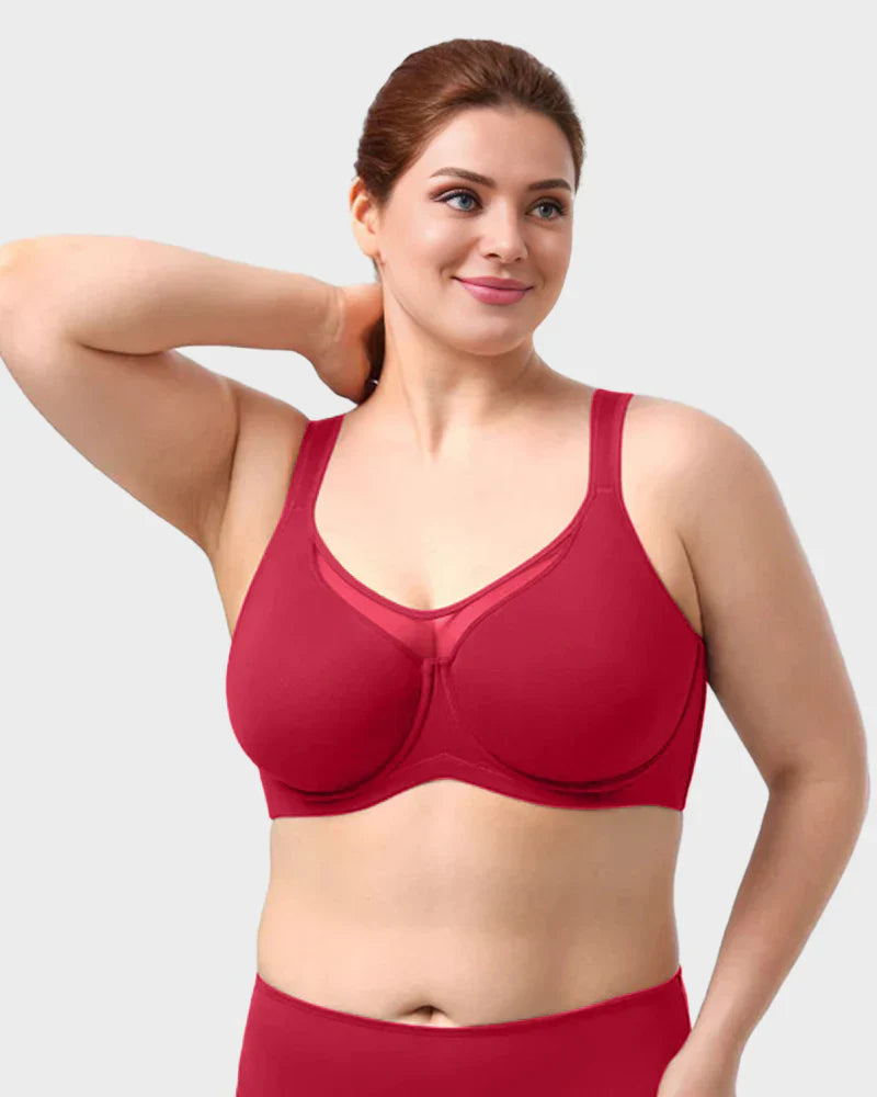 Comfortable Plus Size Full Coverage Cooling Minimizer Bra for Enhanced Support