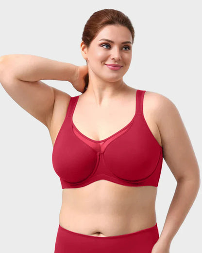 Comfortable Plus Size Full Coverage Cooling Minimizer Bra for Enhanced Support