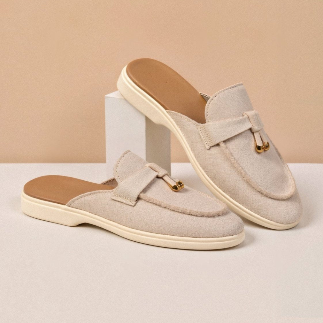Comfortable Solid Toe Slip-On Flat Sandals for Women
