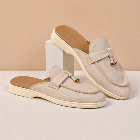 Comfortable Solid Toe Slip-On Flat Sandals for Women
