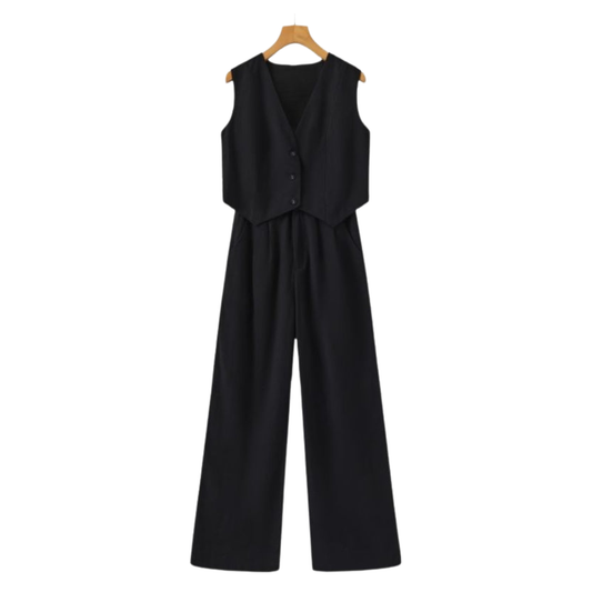 Women's Lightweight Linen Two-Piece Outfit for Summer