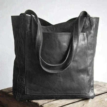Davida | Leather Bag with External Pocket