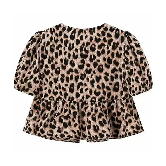 Aria | Blouse with Leopard Print