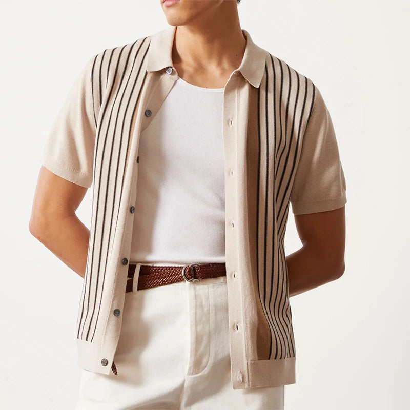 Men's Classic Polo Shirt with Button Closure - Stylish Casual Wear