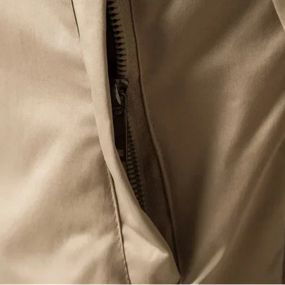 Men's Stylish Zip Bomber Jacket with Ribbed Collar and Convenient Front Pockets
