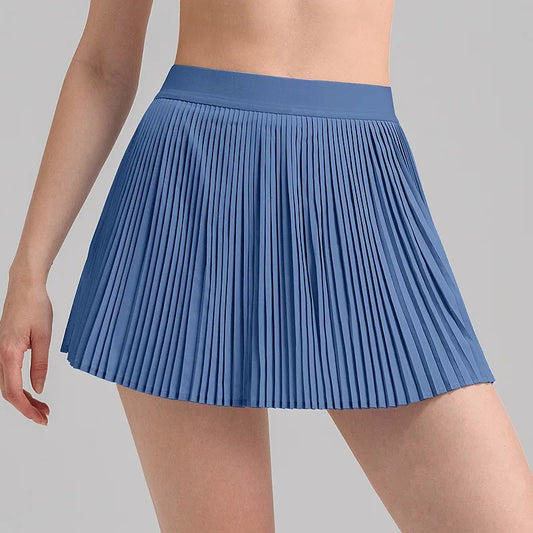 High Waist Women's Pleated Tennis Skirt - Lightweight Running & Yoga Mini Skirt with Pockets for Gym and Golf