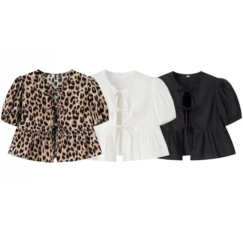 Aria | Blouse with Leopard Print