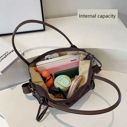 Durable Brown Nylon Tote Bag for School - Stylish and Functional Backpack Alternative