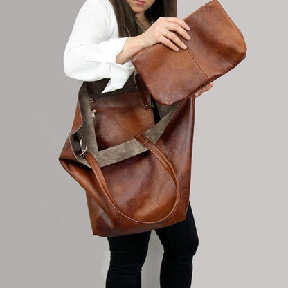 Chic Work Shoulder Tote Bag with Secure Ring-Fold Clasp Closure