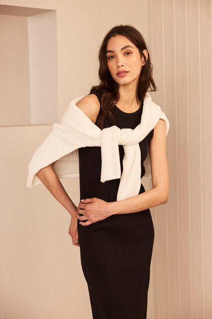 Women's Black Jersey Dress - Casual & Comfortable Everyday Wear