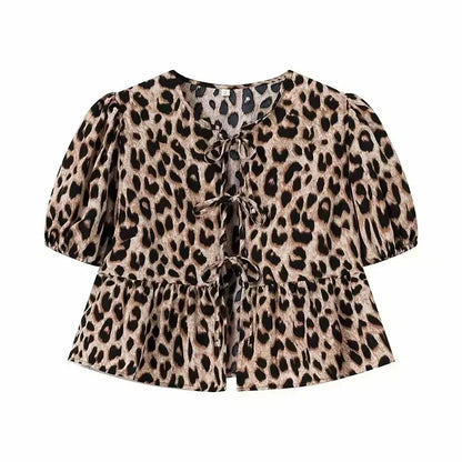 Aria | Blouse with Leopard Print