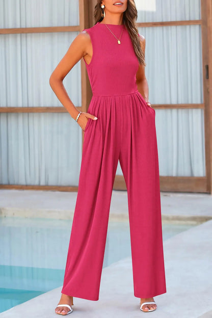 Jonna | Women's Jumpsuit Wide Legs Beige