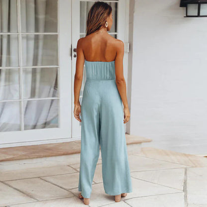 Fannie - Casual Strapless Jumpsuits